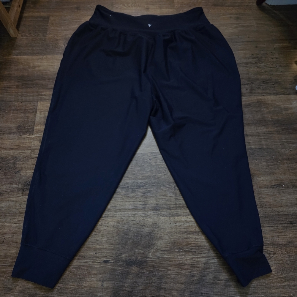 Navy Blue High Rise Jogger Pants Go Dry Power Soft Size 2X Old Navy Active